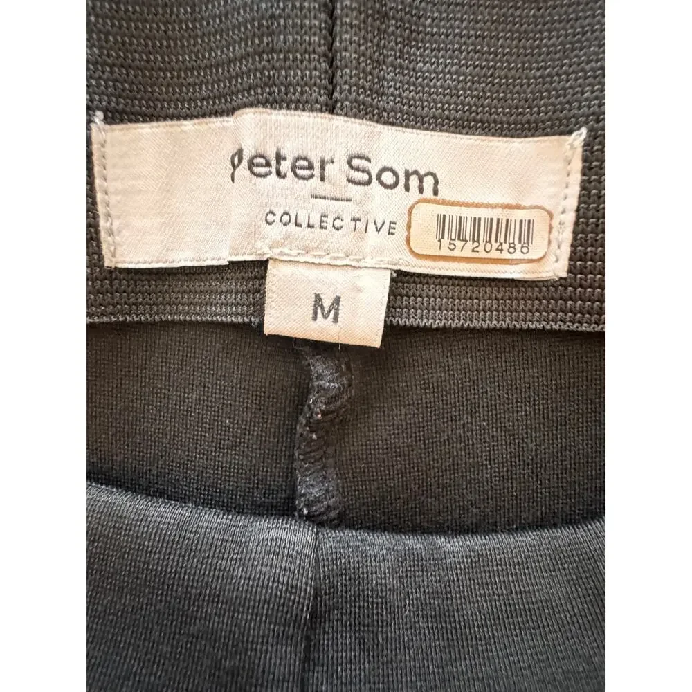 PETER SOM X RTR Black Pull On Flared Leg Dress Pants Size Medium Slits